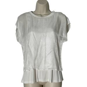 NWT Chelsea and Walker Cap Sleeve Silk Snake Print Top in Ivory Size 8‎